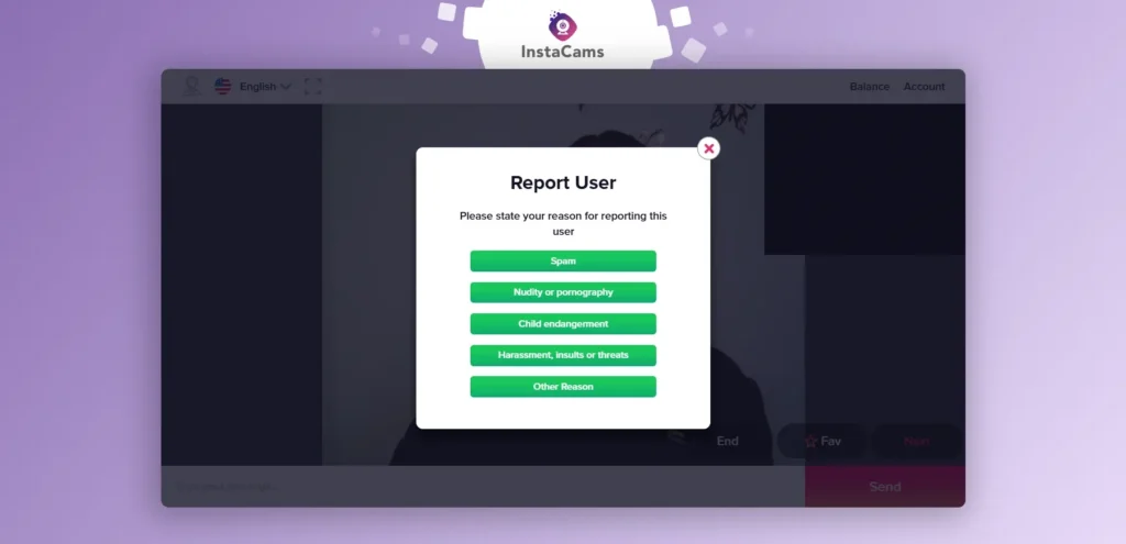 how to report a user on InstaCams